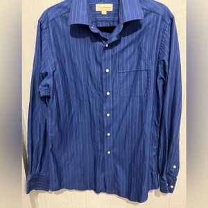 Tommy Bahama size 15.5 long sleeve blue pin stripe button up shirt